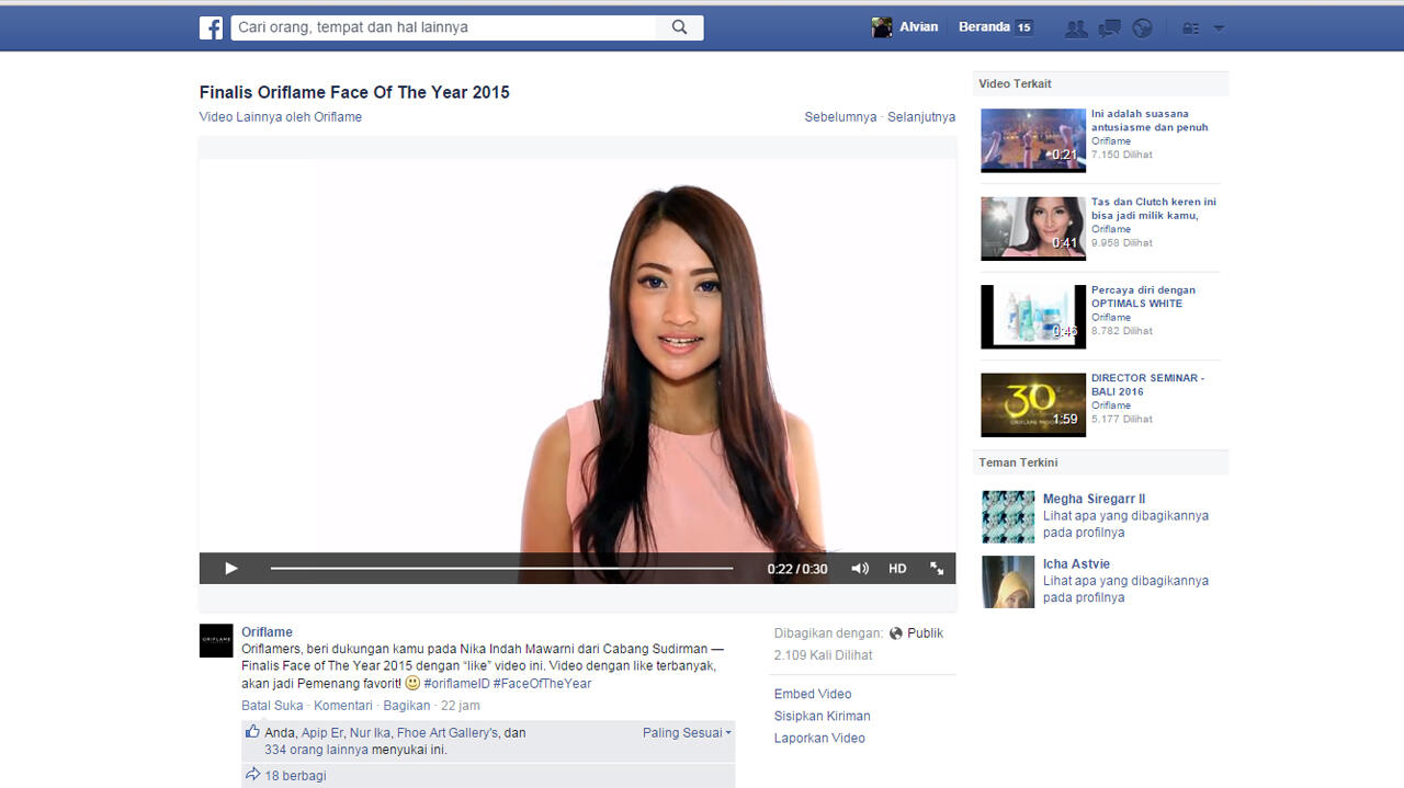 Minta Dukungan Sodara Cewek Ane Gan, Peserta Face of The Year 2015