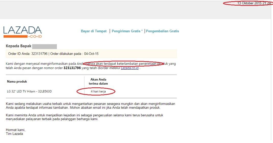 PEMBELIAN DI SELLER LAZADA. Cukup jadi pembelajaran