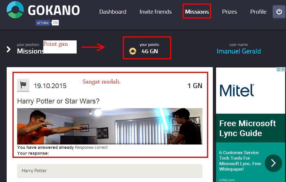 Nambang uang dengan kerja di website.