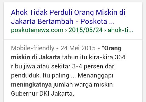Dipimpin AHOK, Jumlah Orang Miskin di Jakarta Meningkat !!