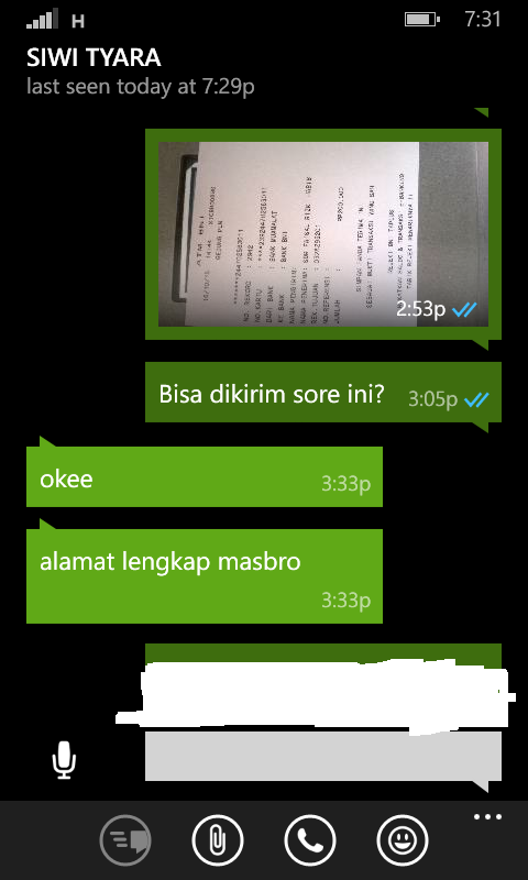 Penipuan Modem Bolt Slim an FAISAL RIZKI HABIB
