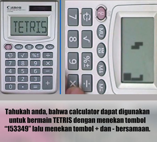 Main Tetris, Tapi Pake Kalkulator? Bisa Lah Kenapa Engga !!