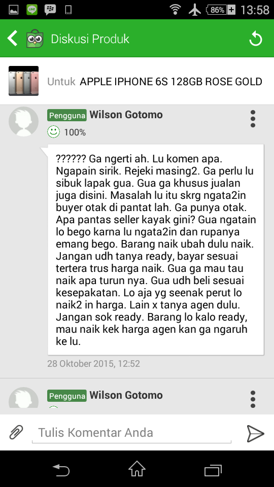 Jangan belanja sama seller ga tau malu, penipu dan psikopat