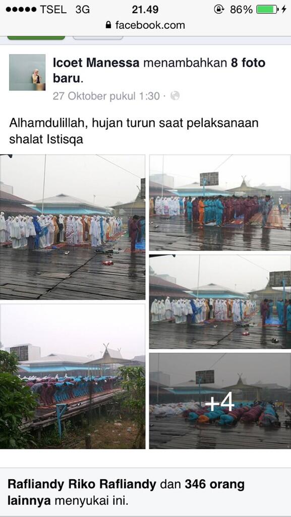 Hujan Lebat Turun Saat Sholat Istiqa
