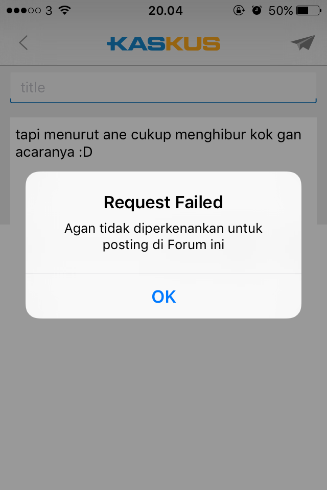 Error Kaskus for iPhone