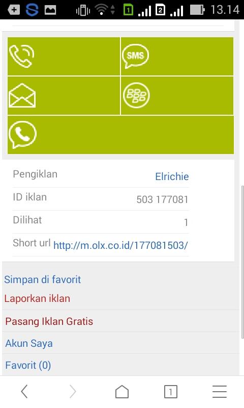 PENIPUAN BELANJA ONLINE HP OL*.CO.ID ATAS NAMA AHMAD RIDWAN