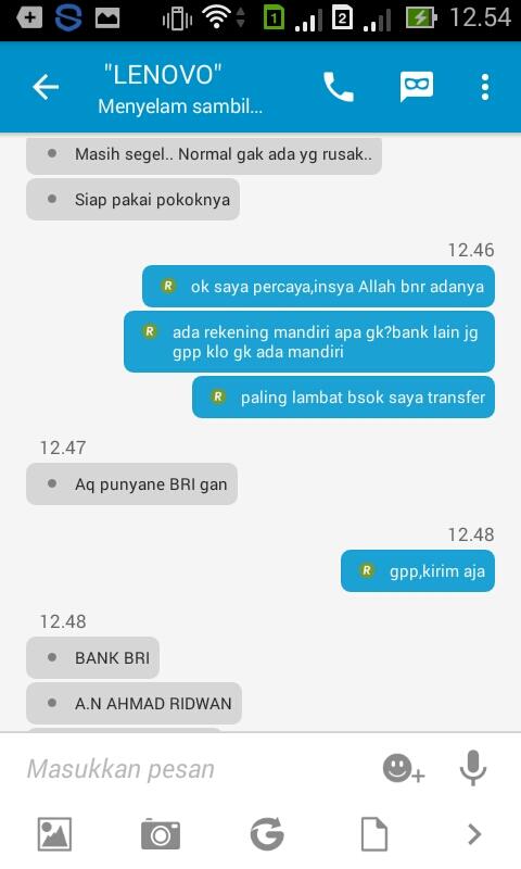 PENIPUAN BELANJA ONLINE HP OL*.CO.ID ATAS NAMA AHMAD RIDWAN