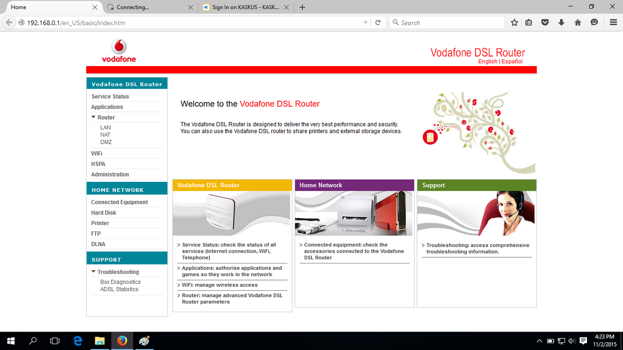 Bantu Gan, yang ngerti Router ADSL Vodafone HG556A!!!!