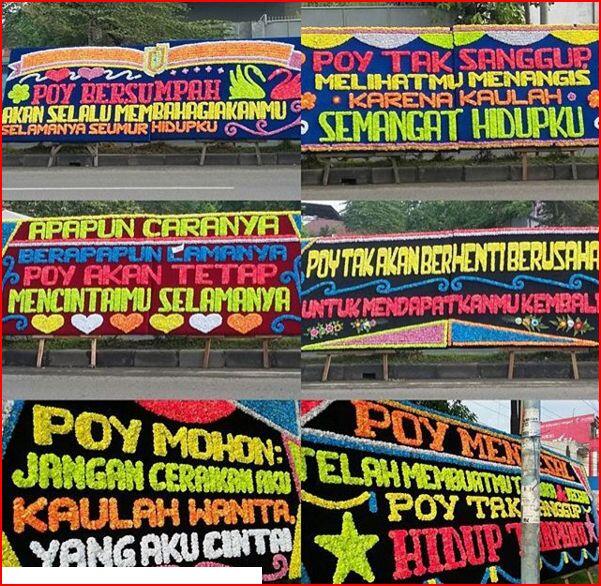 Tak Ingin Dicerai, Seorang Lelaki Penuhi Pengadilan Agama dengan Karangan Bunga
