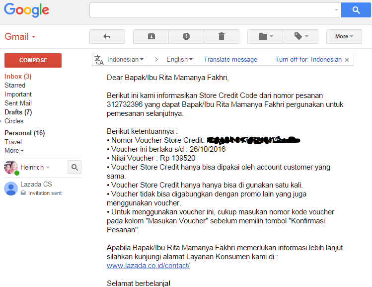 LAZADA!!!! UANG 2.1JUTA DIGANTI VOUCHER 139RB???? TOLONG ANE GAN!!!