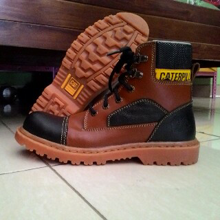 Sepatu Safety Boygie & Caterpillar Kulit Sol Gum | Pantofel Bally & Kickers Kulit