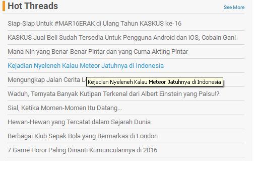 Kejadian Nyeleneh Kalau Meteor Jatuhnya di Indonesia