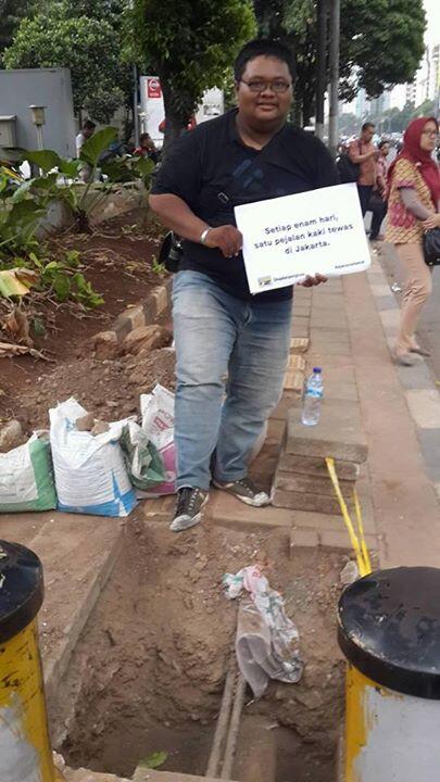 Beginilah Aksi Nyata Komunitas Kopdar Pengicau yang Suarakan Stop Jarah Trotoar