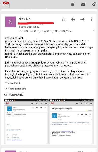 Teliti lagi berat paket anda saat berbelanja online