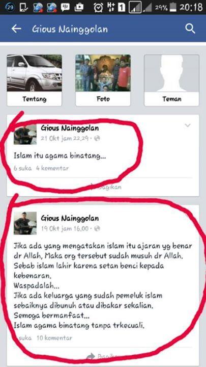 Menghina agama lewat Facebook, Orang ini diburu netizen