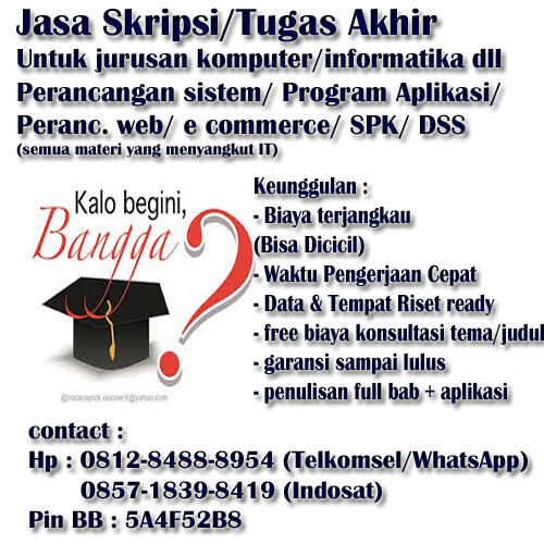 Jasa Konsultasi Bimbingan Skripsi/ Tugas Akhir Informatika