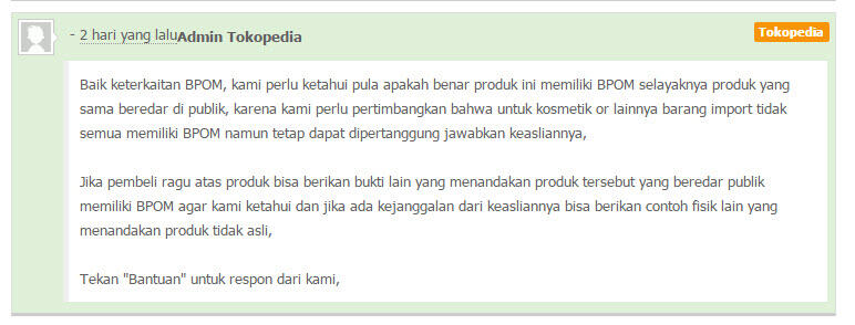 Tokopedia lebih membela seller yang menjual illegal tanpa bpom dibanding buyer