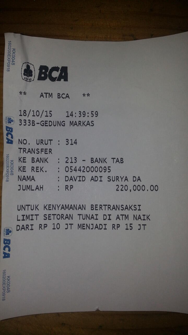 Penipuan oleh kaskus id dave_smg / David Adi Surya