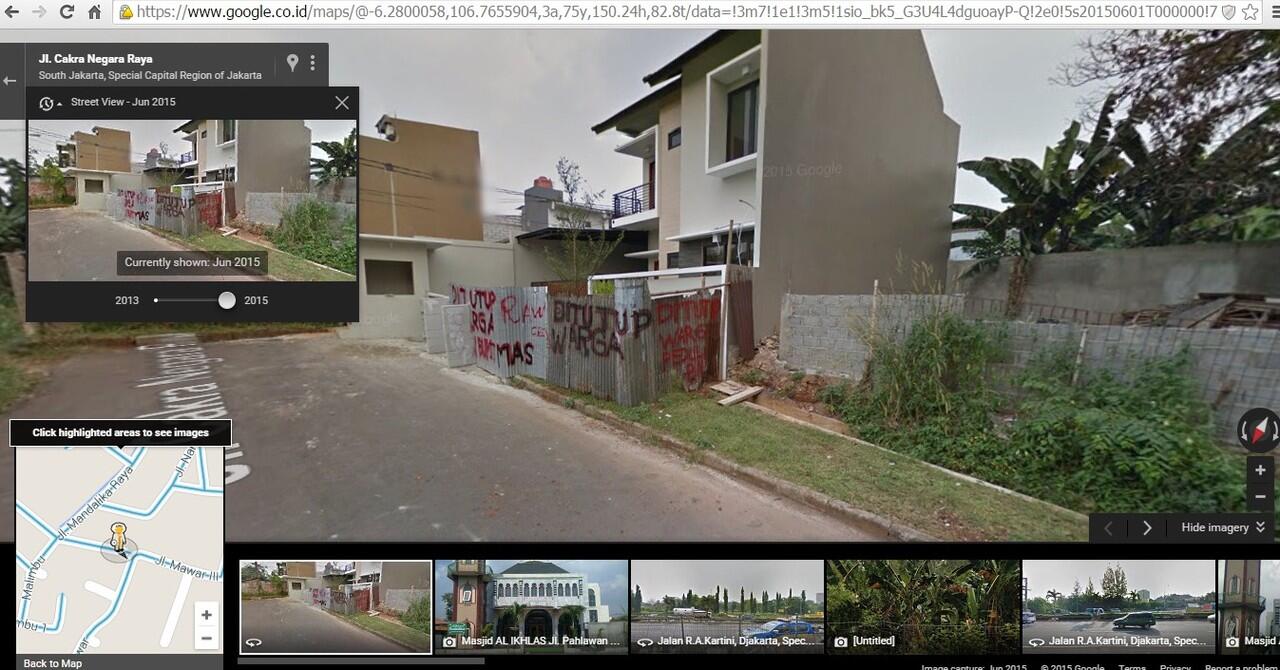 Foto Rumah Deni Bintaro : April 2013 dan Juni 2015 ( berdasar Google Maps )