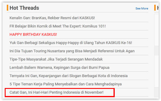 Ini Gan Hari-Hari Penting Indonesia Bulan November!