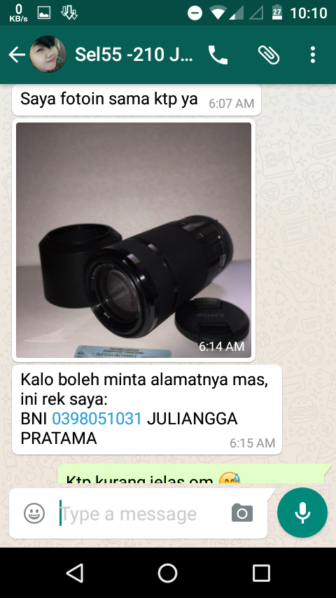 surat terbuka untuk Juliangga pratama rek.BNI 0398051031