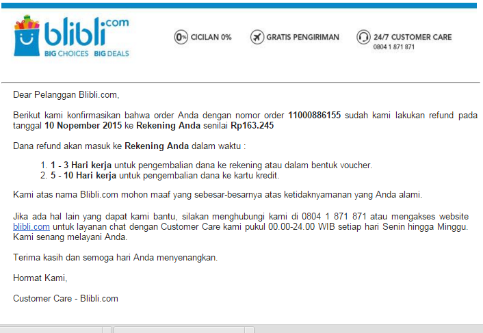 &#91;Surat Terbuka&#93; Kecewa Dengan Pelayanan Blibli.com