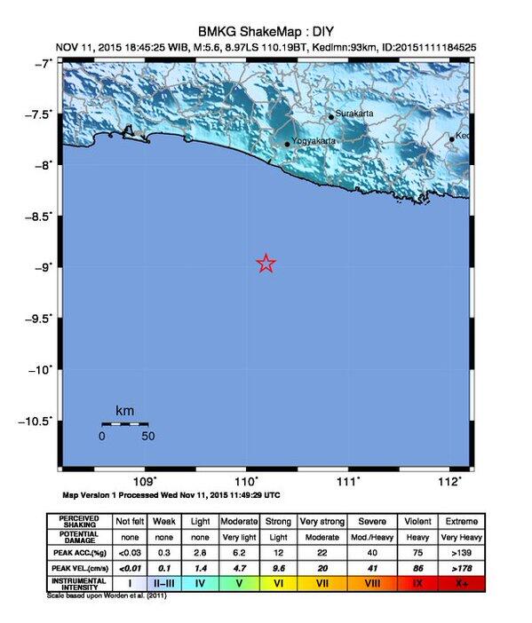 Gempa 5.6 SR Guncang Yogyakarta