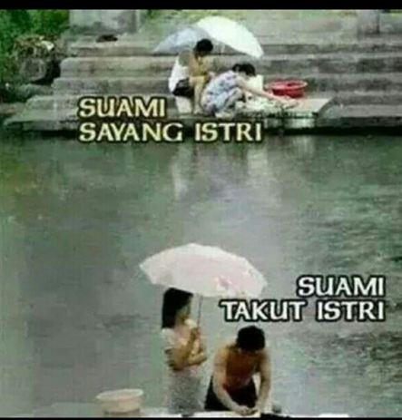 Meme kocak suami takut istri, bikin takut telat pulang rumah
