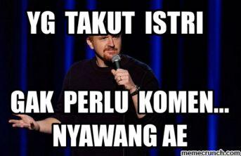 Meme kocak suami takut istri, bikin takut telat pulang rumah