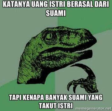Meme kocak suami takut istri, bikin takut telat pulang rumah