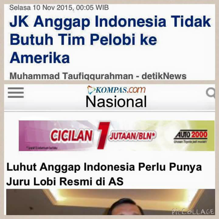 Pemerintah AS Benarkan Penyewa Jasa Lobi dari Indonesia