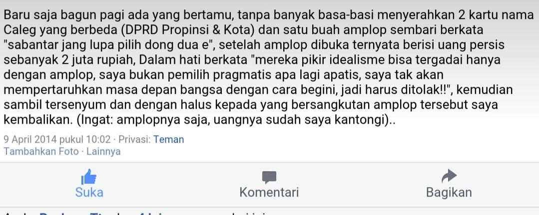 Status seorang pemilih bijaksana..