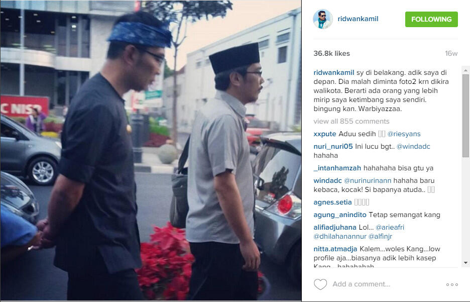 Ha-Ha-Hi-Hi Di Instagram Ridwan Kamil