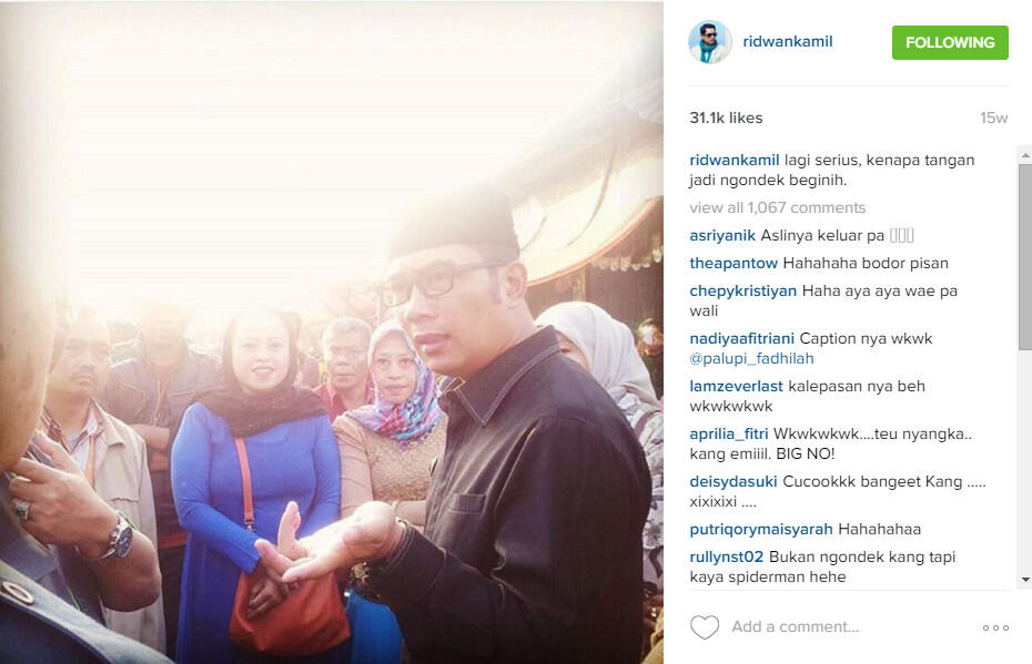 Ha-Ha-Hi-Hi Di Instagram Ridwan Kamil