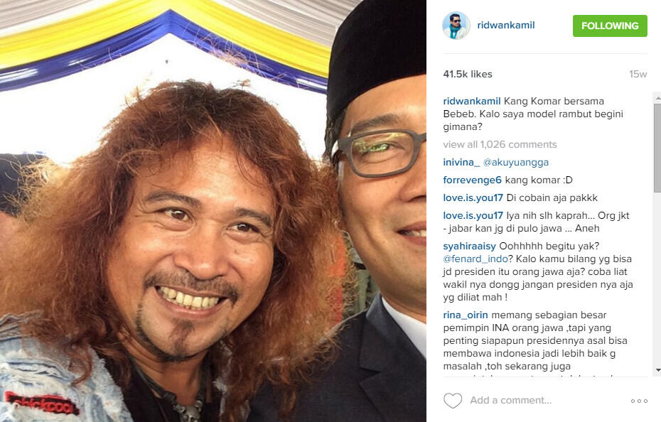 Ha-Ha-Hi-Hi Di Instagram Ridwan Kamil