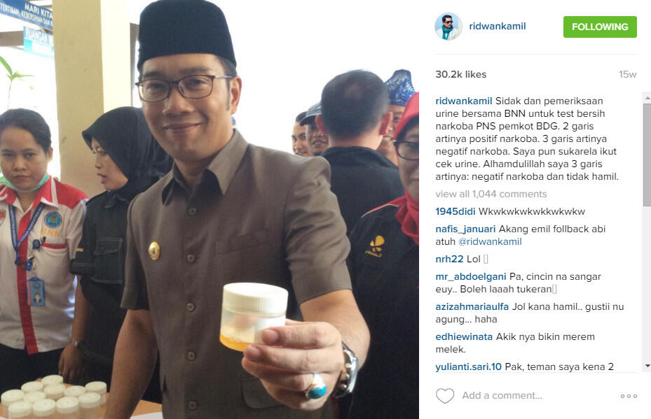 Ha-Ha-Hi-Hi Di Instagram Ridwan Kamil