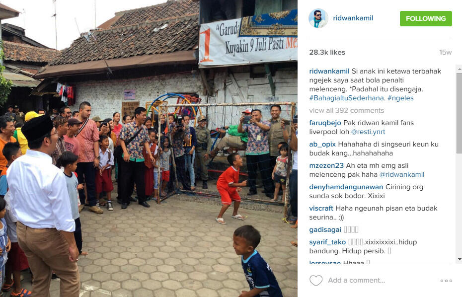 Ha-Ha-Hi-Hi Di Instagram Ridwan Kamil