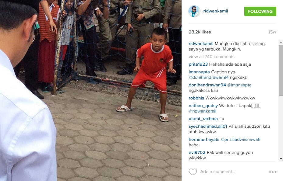 Ha-Ha-Hi-Hi Di Instagram Ridwan Kamil