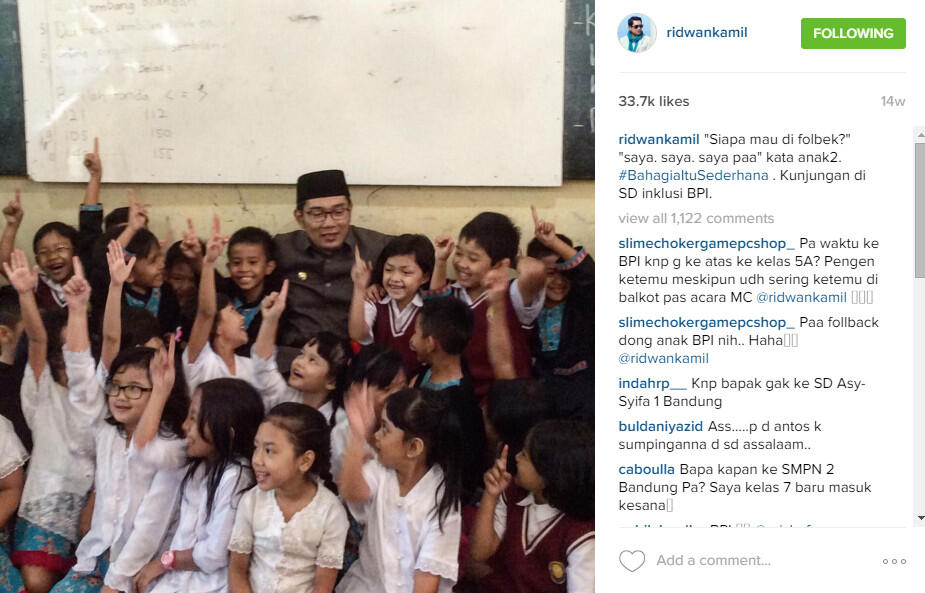 Ha-Ha-Hi-Hi Di Instagram Ridwan Kamil