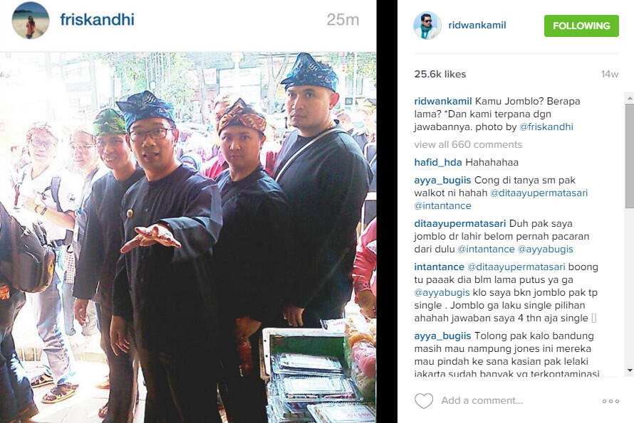 Ha-Ha-Hi-Hi Di Instagram Ridwan Kamil