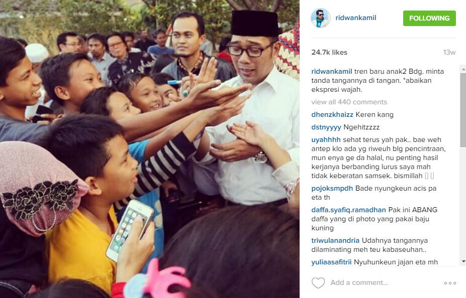 Ha-Ha-Hi-Hi Di Instagram Ridwan Kamil