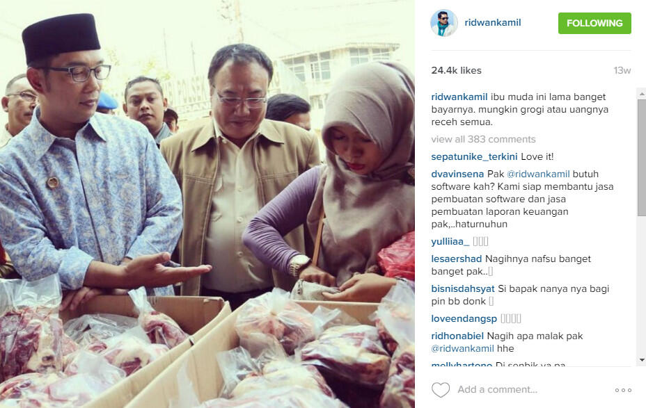 Ha-Ha-Hi-Hi Di Instagram Ridwan Kamil