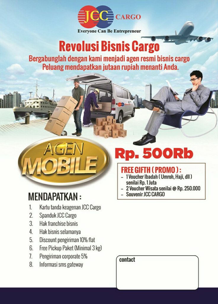 500Rb Saja Sudah Bisa Jadi Agen JCC Cargo Bonus Spektakuler