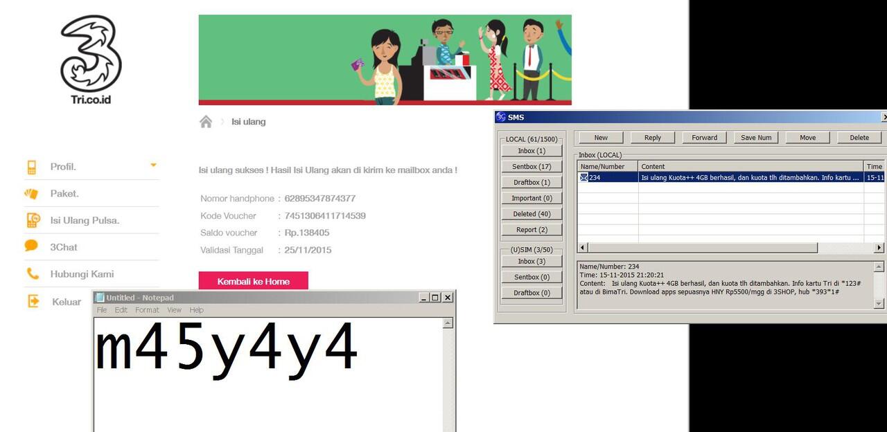 inject isi ulang murah indosat/tsel/xl/axis/three & pulsa. ready esia jakarta (021)