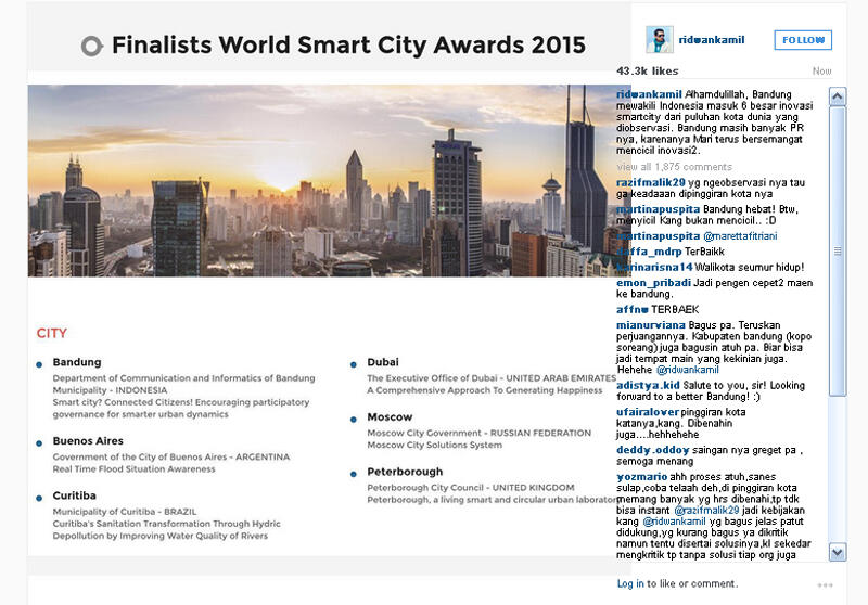 &#91;KEREN&#93; Bandung Masuk Finalis World Smart City Awards 2015
