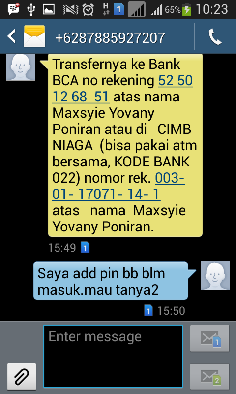 Penipu lapak FJB ini bernama Maxsyie . Yang dipakai adalah lapak rohani. Ngeri Gan.