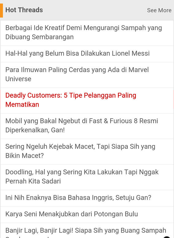 Pelanggan-pelanggan paling mematikan