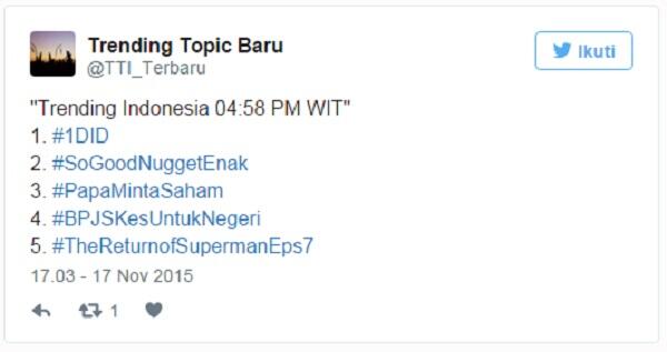 Tagar #PapaMintaSaham Marak, Sindiran Netizen untuk Setya Novanto dan Freeport