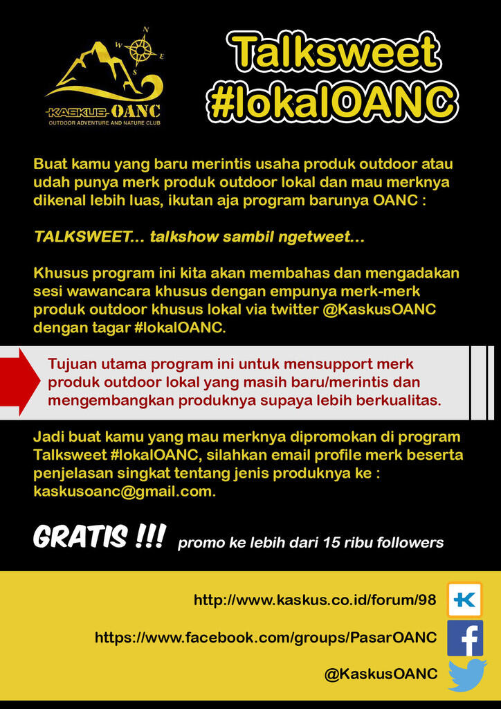 &#91;Official&#93; TALKSWEET #lokalOANC - Program Khusus Merk Outdoor Lokal Baru