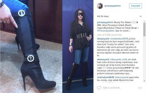 Ups... Princess Syahrini nyebut winter sebagai musim hujan...